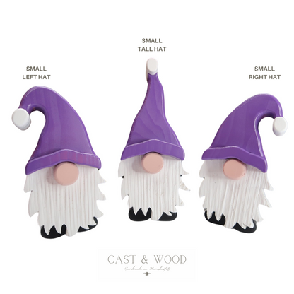 Festive Gonk - Handmade Decorative Wooden Gnome - Purple
