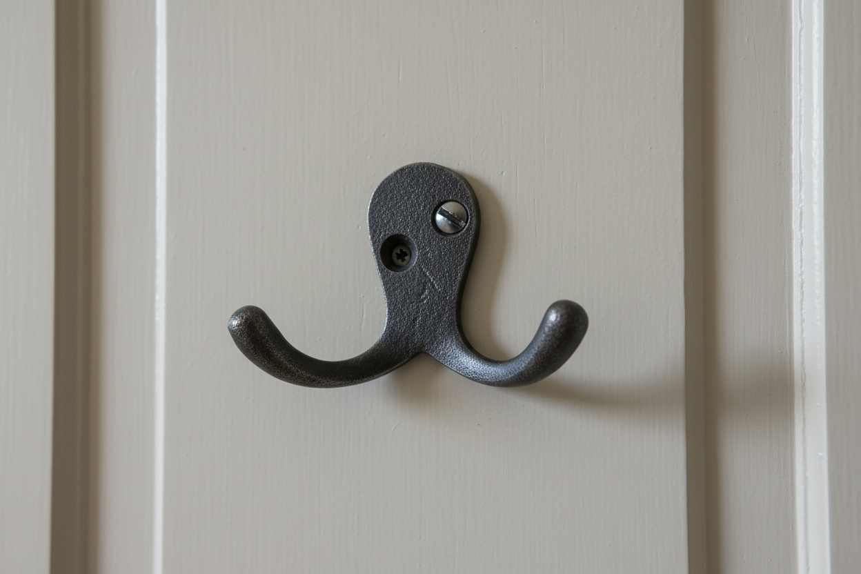Double Robe Coat Hook Cast & Wood
