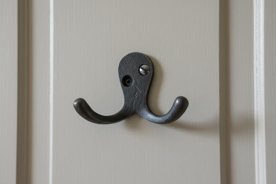 Double Robe Coat Hook Cast & Wood