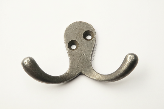 Double Robe Coat Hook Cast & Wood