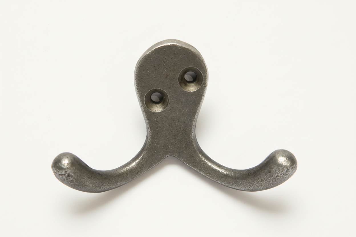 Double Robe Coat Hook Cast & Wood