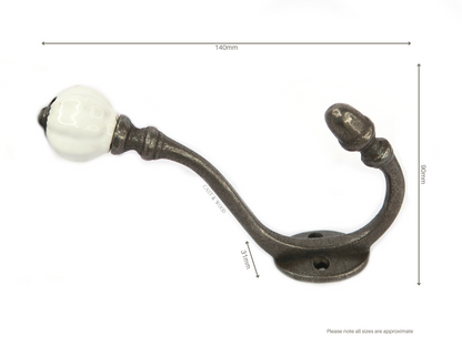 Yellow Acorn Double Coat Hook Cast & Wood