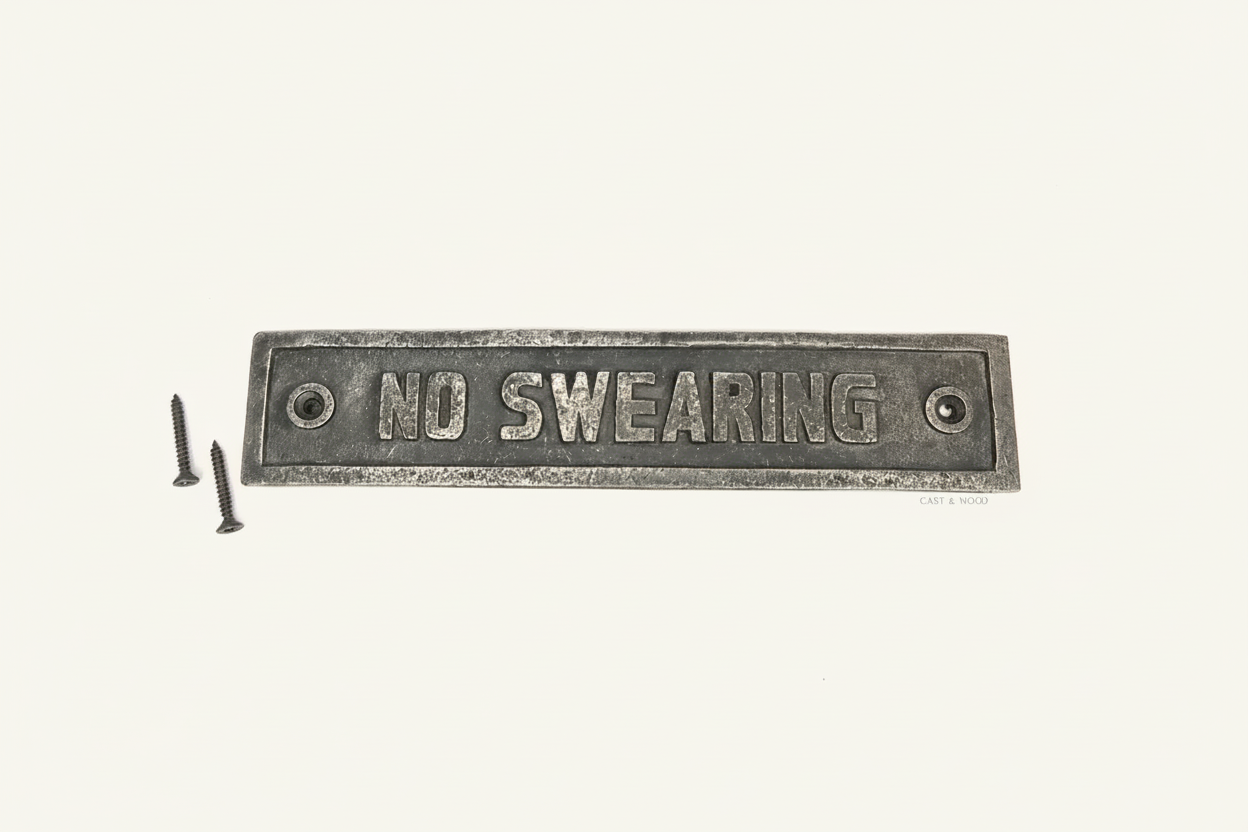 No Swearing Wall Plaque Sign
