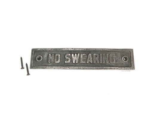 No Swearing Wall Plaque Sign