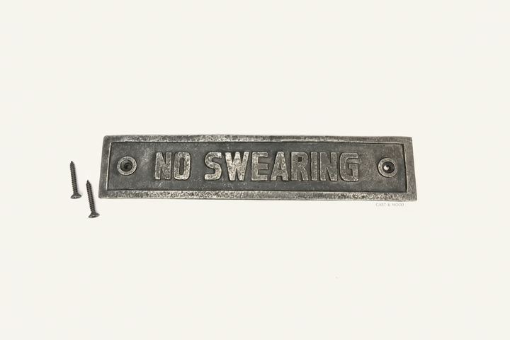 No Swearing Wall Plaque Sign