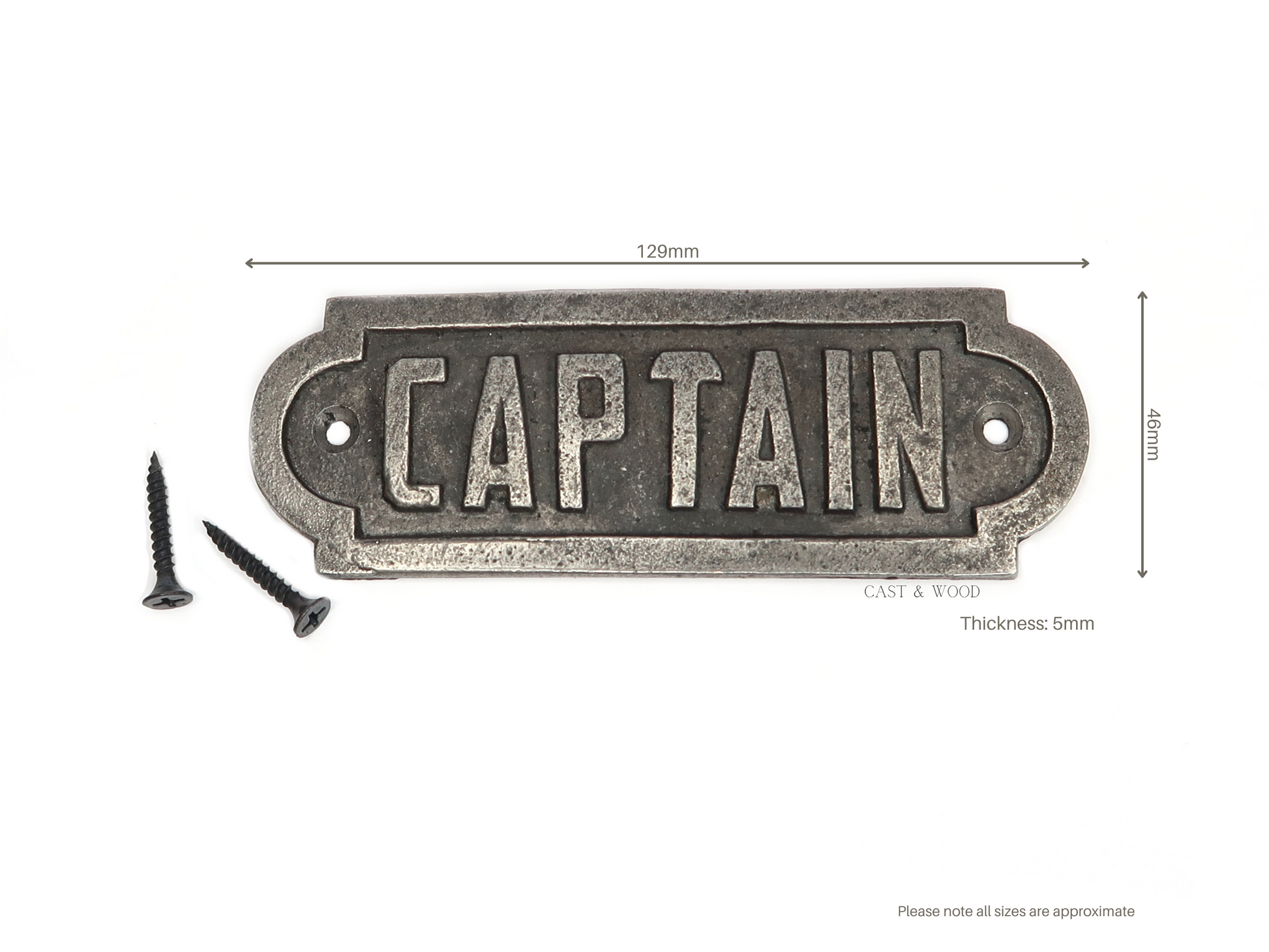 Captain Wall Plaque Sign Cast & Wood