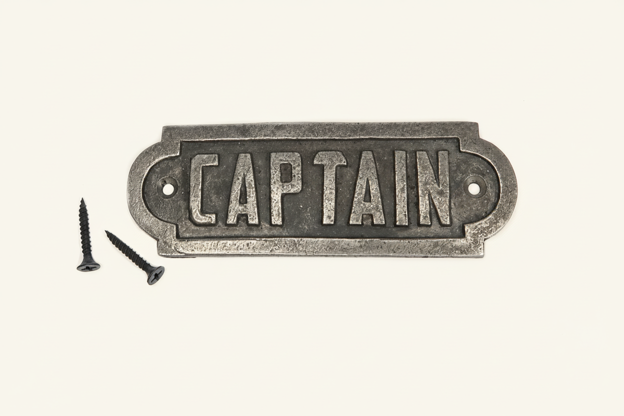 Captain Wall Plaque Sign Cast & Wood