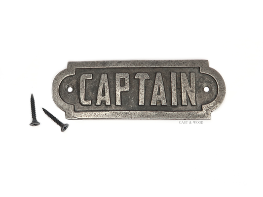 Captain Wall Plaque Sign Cast & Wood