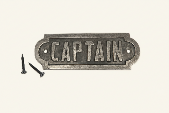 Captain Wall Plaque Sign Cast & Wood