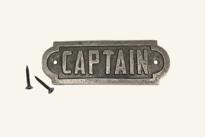 Captain Wall Plaque Sign Cast & Wood