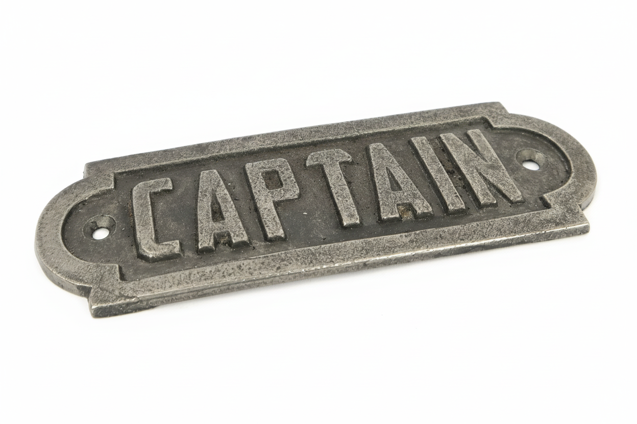 Captain Wall Plaque Sign Cast & Wood