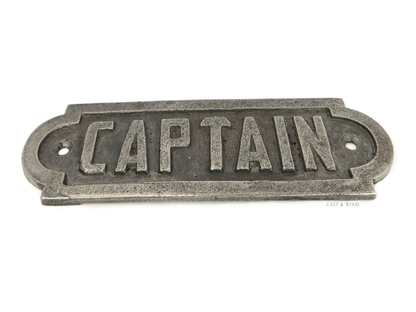 Captain Wall Plaque Sign Cast & Wood