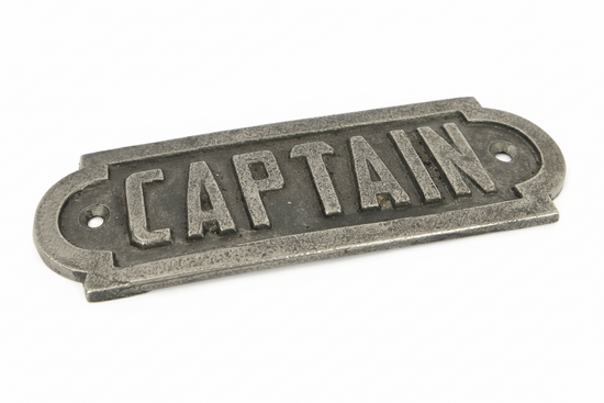 Captain Wall Plaque Sign Cast & Wood
