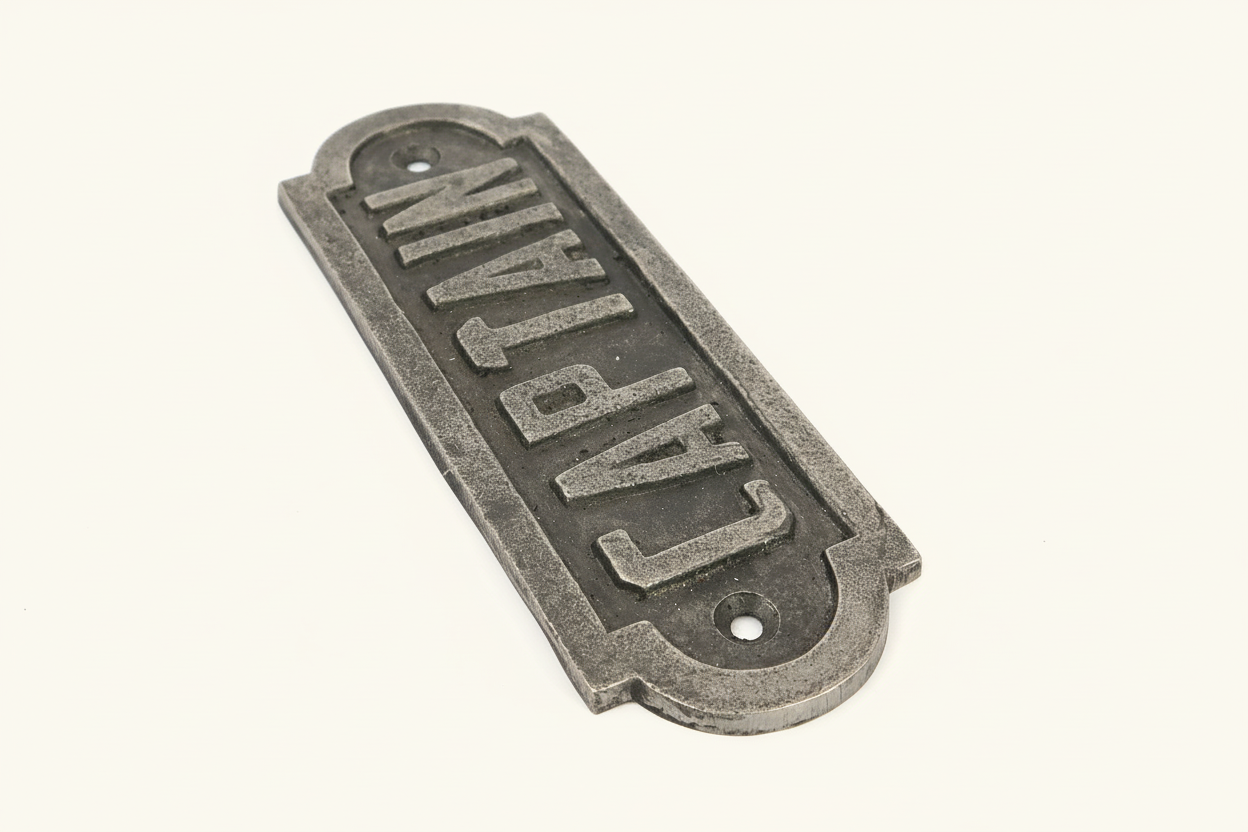 Captain Wall Plaque Sign Cast & Wood