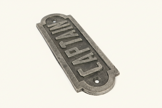 Captain Wall Plaque Sign Cast & Wood