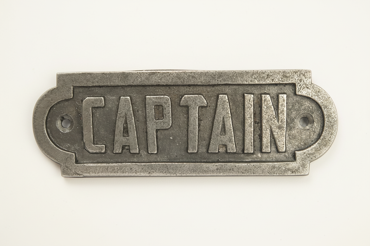 Captain Wall Plaque Sign Cast & Wood