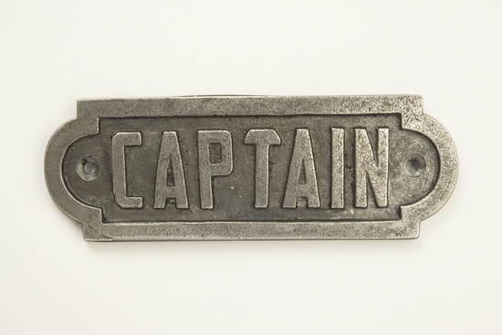 Captain Wall Plaque Sign Cast & Wood