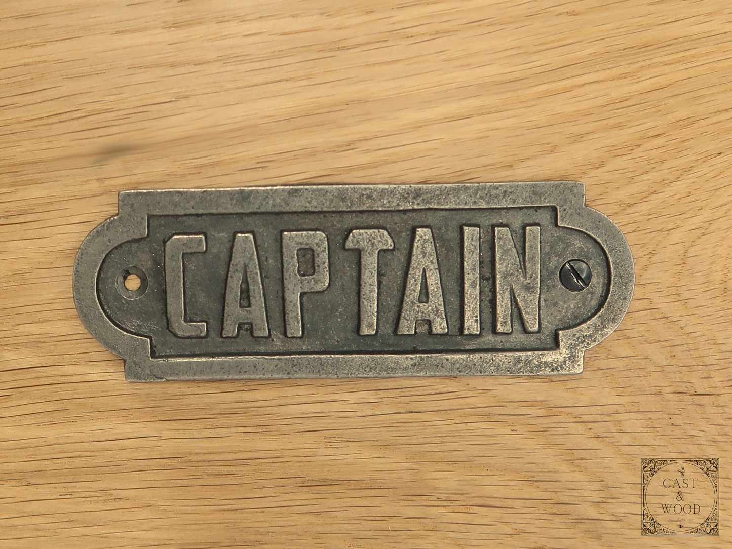 Captain Wall Plaque Sign Cast & Wood