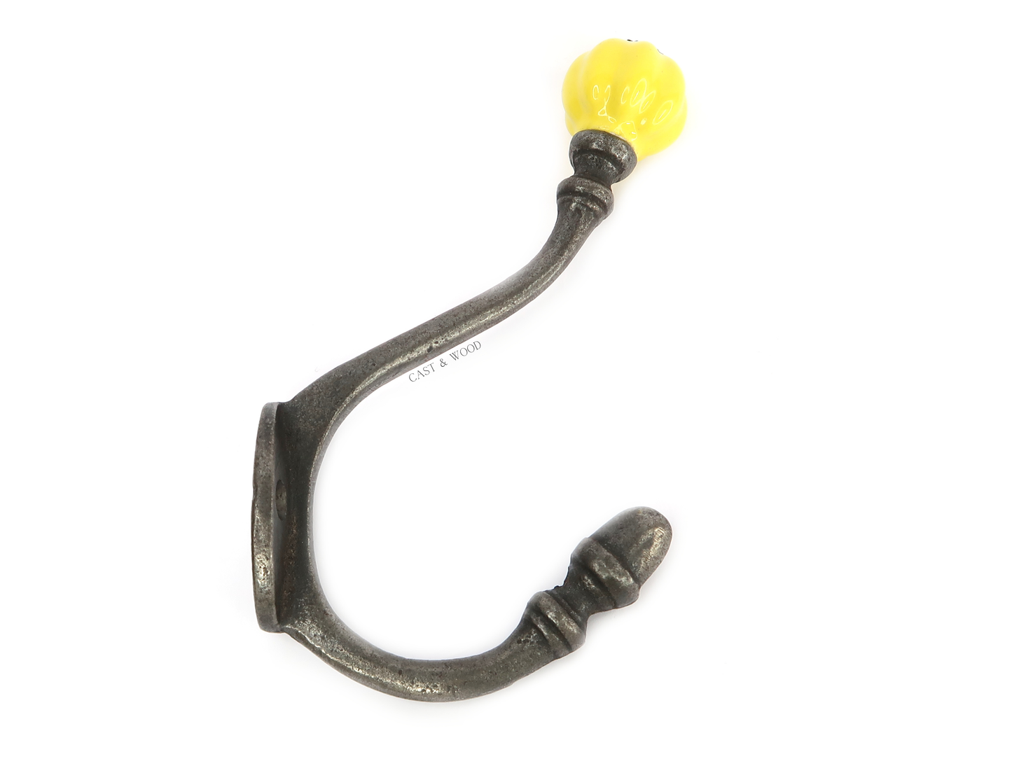 Yellow Acorn Double Coat Hook Cast & Wood