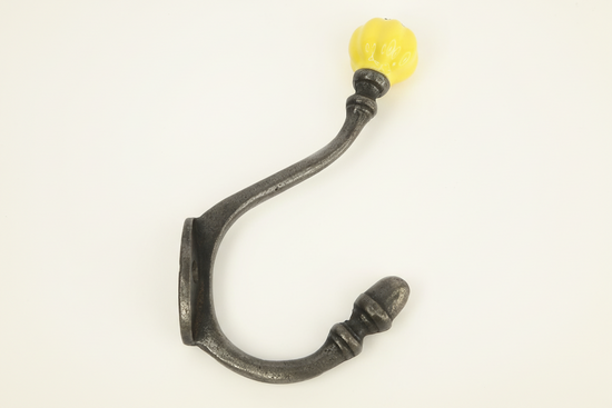 Yellow Acorn Double Coat Hook Cast & Wood