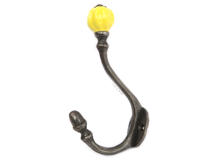 Yellow Acorn Double Coat Hook Cast & Wood