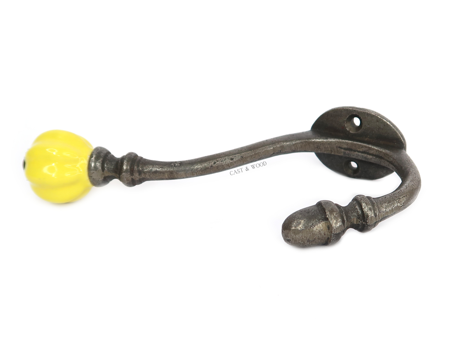 Yellow Acorn Double Coat Hook Cast & Wood