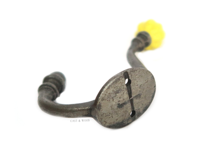 Yellow Acorn Double Coat Hook Cast & Wood