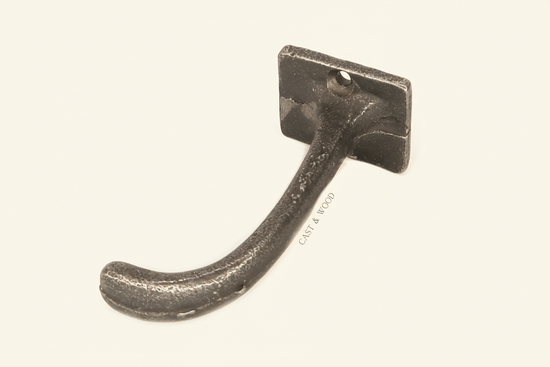 Utility Square Back Coat Hook Cast & Wood