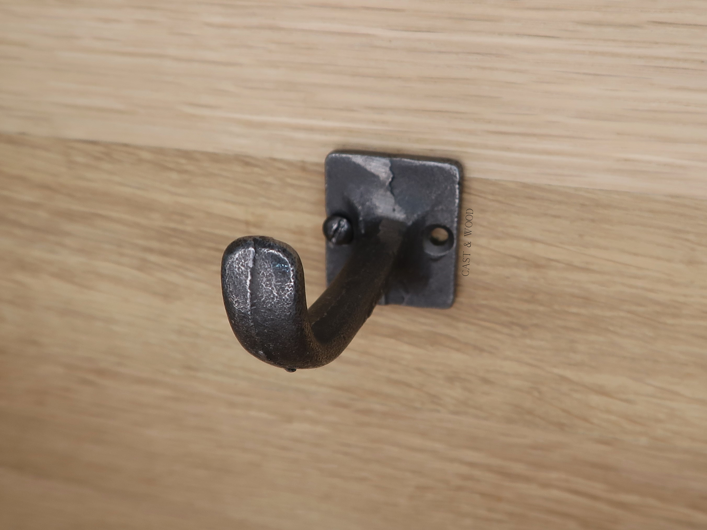 Utility Square Back Coat Hook Cast & Wood