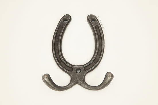 Horseshoe Double Robe Coat Hook Cast & Wood