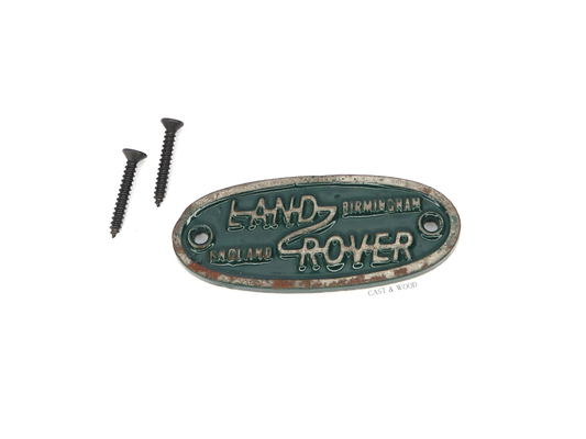 Green Land Rover Wall Plaque Sign Cast & Wood