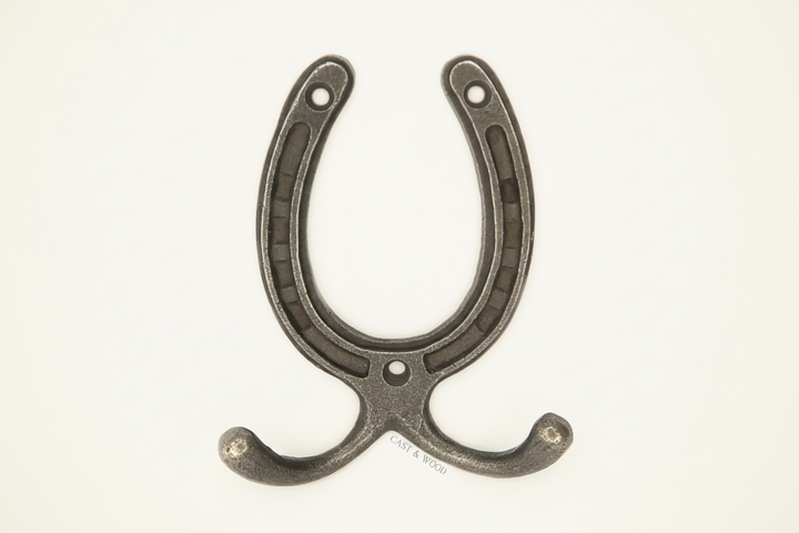 Horseshoe Double Robe Coat Hook Cast & Wood