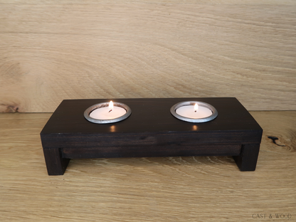 Raise Me Up Double Candle Holder - Black Brown