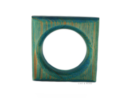 Napkin Rings - Teal Blue Cast & Wood