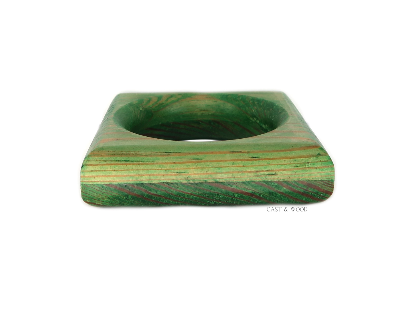Napkin Rings - Green Cast & Wood