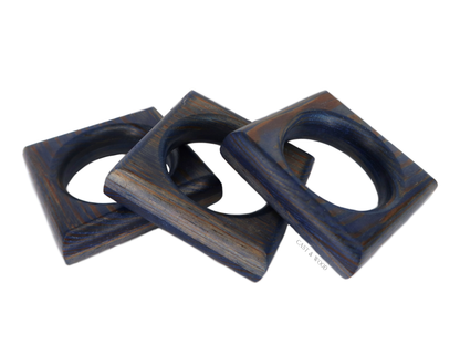 Napkin Rings - Navy Blue Cast & Wood