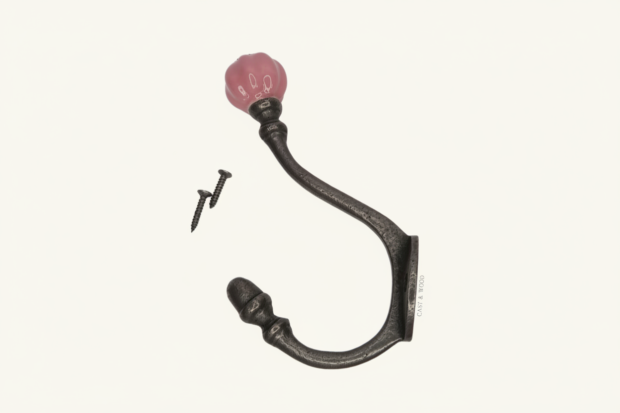 Main Image Pink Acorn Double Coat Hook