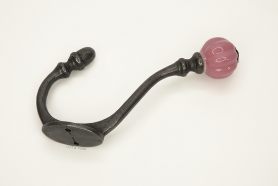 Side Rear View Pink Acorn Double Coat Hook
