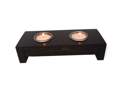 Raise Me Up Double Candle Holder - Black Brown