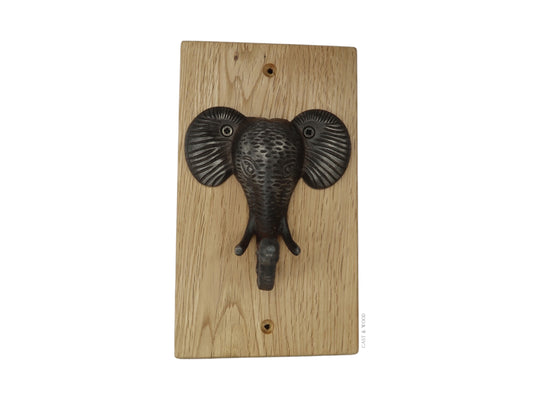 Solid Oak Mounted Elephant Hook
