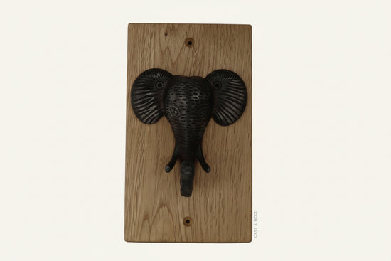 Solid Oak Mounted Elephant Hook