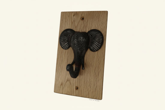 Solid Oak Mounted Elephant Hook