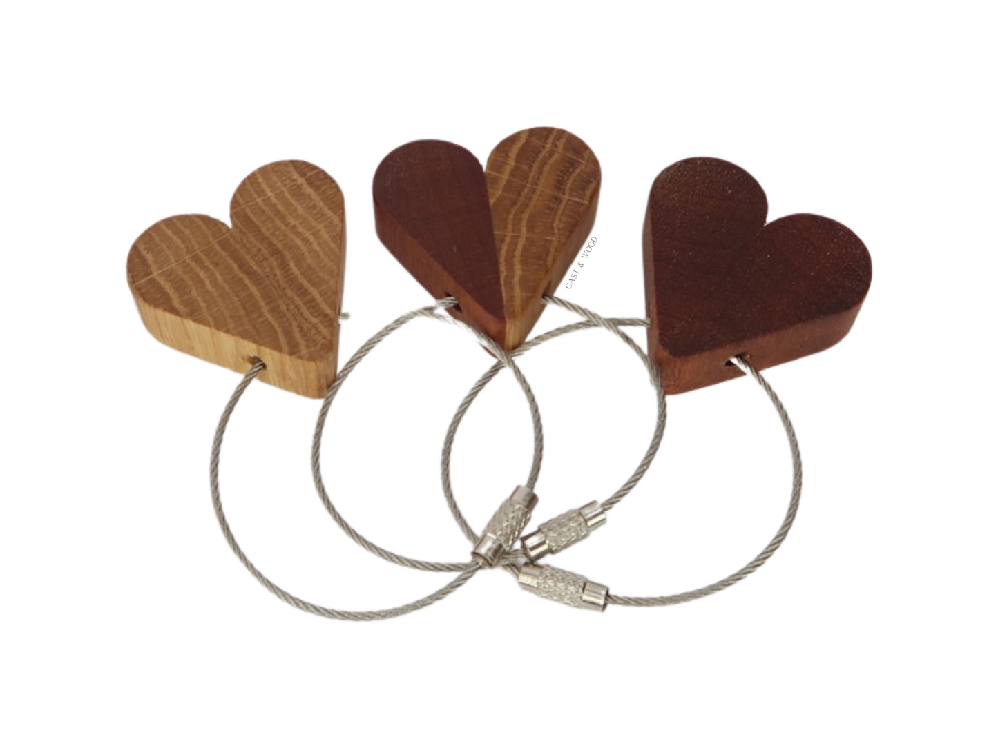 Wooden Heart Keyring