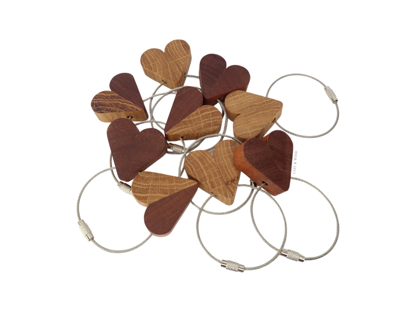 Wooden Heart Keyring