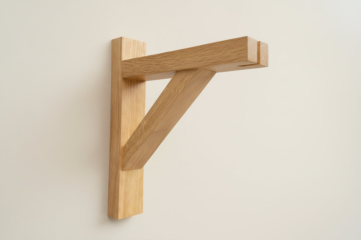 Solid Oak Gallows Pendant Wall Light Bracket freeshipping - Cast & Wood