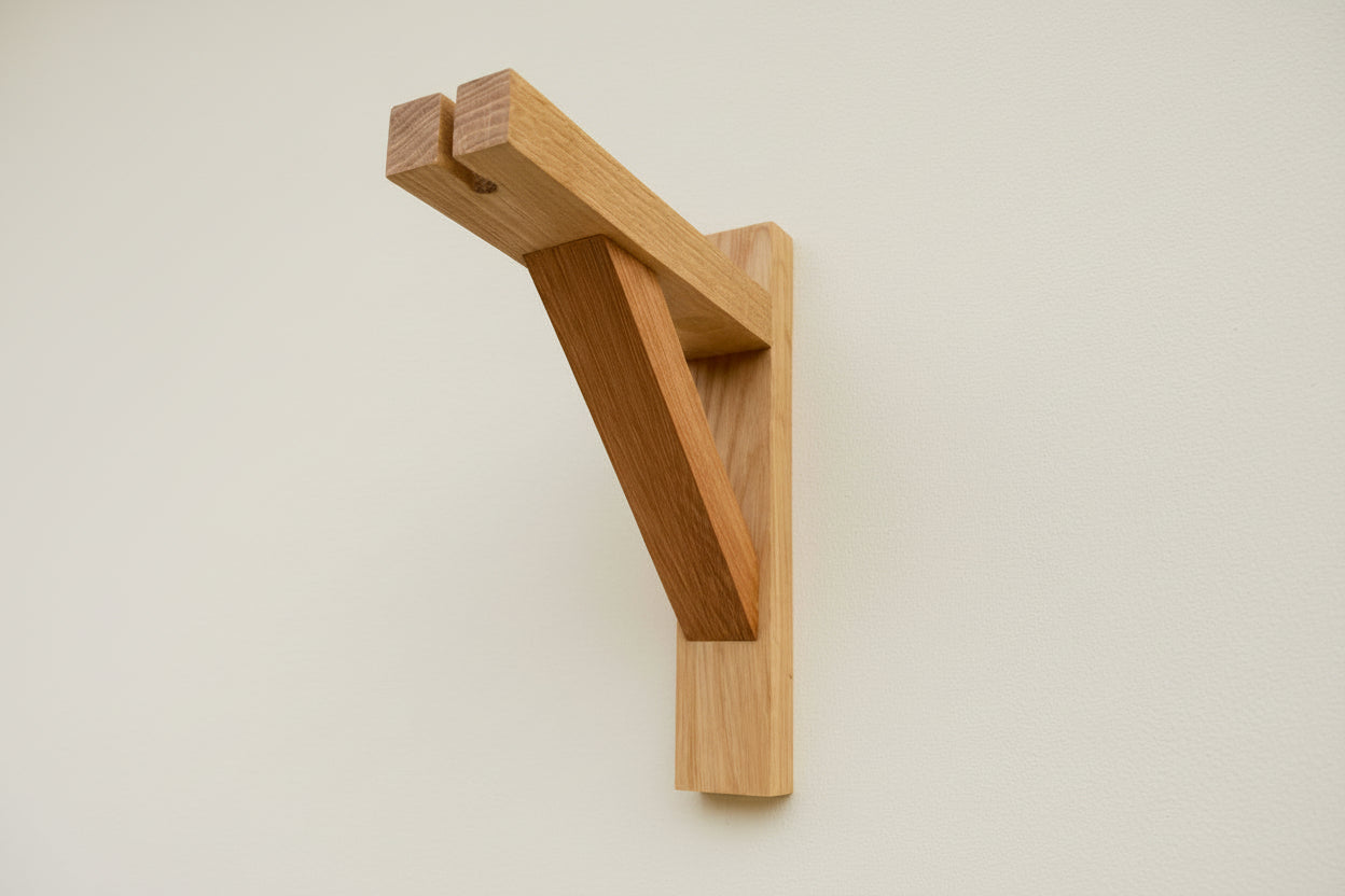 Solid Oak & Yellow Balau Gallows Pendant Wall Light Bracket freeshipping - Cast & Wood