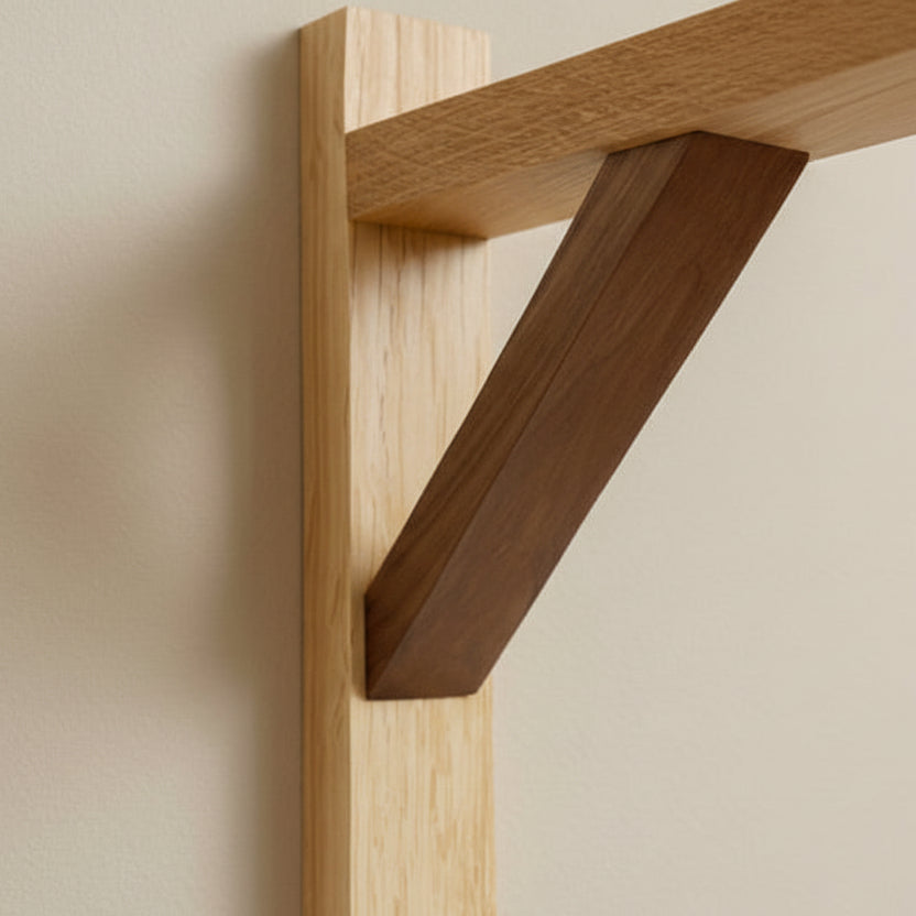 Solid Oak & American Black Walnut Gallows Pendant Wall Light Bracket freeshipping - Cast & Wood