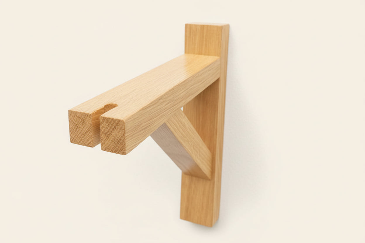 Solid Oak Gallows Pendant Wall Light Bracket freeshipping - Cast & Wood