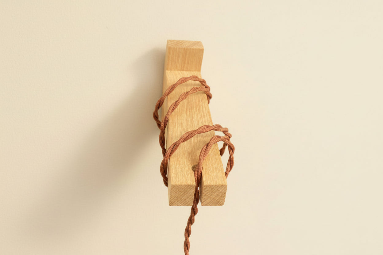 Solid Oak & Yellow Balau Gallows Pendant Wall Light Bracket freeshipping - Cast & Wood