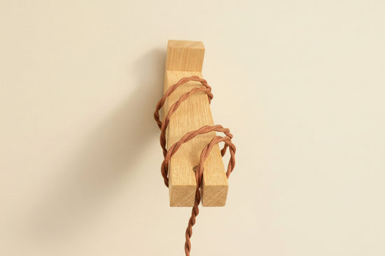 Solid Oak & Yellow Balau Gallows Pendant Wall Light Bracket freeshipping - Cast & Wood